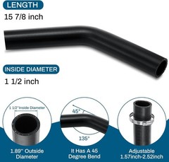 2 Pcs Gasoline Fuel Filler Neck Hose with 8 Clamp Setes 1 1/2 Inch 45 Degree