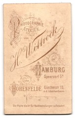 Photograph H. Wittrock, Hamburg, Speersort 5, portrait handsome young man