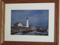 Original Color Photograph of Historic Maine Portland Headlight Signed by Artist