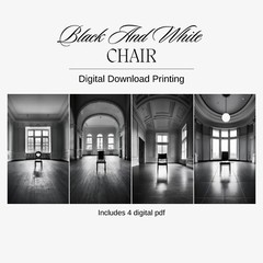 Vertical, Black And White Chair, Digital Download Printing