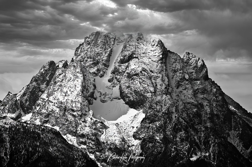 Grand Tetons Mt. Moran Framed Canvas Mountain Landscape Photograph Wall Art