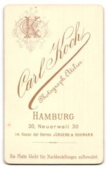 Photograph Carl Koch, Hamburg Neuerwall 30, portrait young middle-class man with