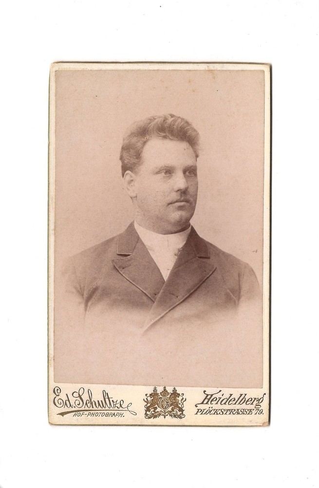 CDV photo portrait of a man with dedication-Heidelberg 1893