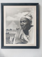 Peter Beard Original 1956 Framed Matted Signed Photograph of North African Trip.