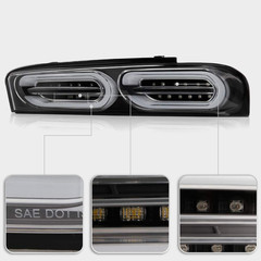 – for [Factory LED Model] 2016-2018 Chevy Camaro Black Full LED Tail Lights Brak