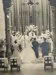 1950’s Wedding Portrait 17.75” by 16” Vintage Ephemera