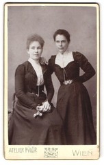 Photography needed Fülöp, Vienna, Wiedner Hauptstr. 24, two middle class ladies in class