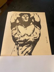 SKETCHED Black & White Photograph Of Frank Zane 1973 RARE! MR OLYMPIA