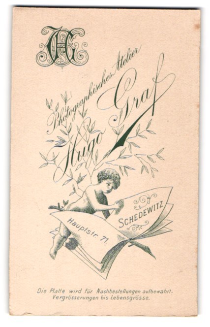 Photograph Hugo Graf, Schedewitz, Hauptstr. 71, Photographer’s Monogram, Child
