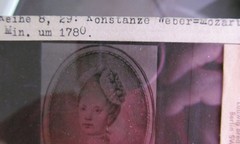 Mozart Wolfgang Amadeus Konstanze Weber/Mozart old glass picture 8.5 x 10 cm