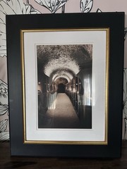 Framed and Matted Photograph Of Champagne Caves
