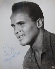 Belafonte, original photograph signed inscribed dedication + vinyl