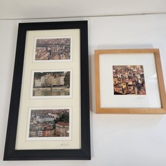 Lot of 2 Frederic Jean Signed Photograph Lyon France Framed Art Set Vieux Lyon
