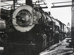 Southern Pacific Engine #3734 SP Locomotive Station Photograph Vtg 50s Railway