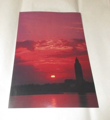 Beautiful Photograph of Louisiana Capitol Building Sun Red Sky 2006 8×12 FUJI