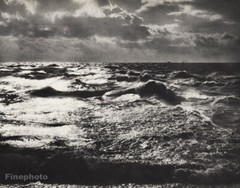 1947 Original Rene Jacques Evening Ocean Wave Seascape Vintage Photo Gravure Art