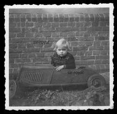 Boy in Pedal Car Soapbox Toy Kids Car Children Vehicle – Photo 6x6cm