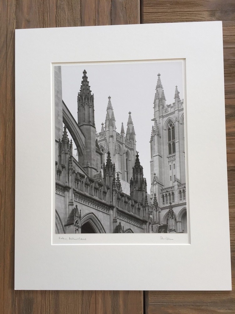 BRUCE BLUM SIGNED B&W Photo Print (13″X 10 «)–«Exterior National Cathedral «