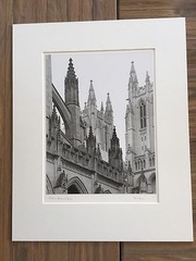 BRUCE BLUM SIGNED B&W Photo Print (13″X 10 «)–«Exterior National Cathedral «