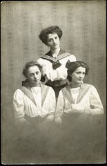 sisters elegant girls in sailor costumes, KASSA, Vintage fine art Photograph,