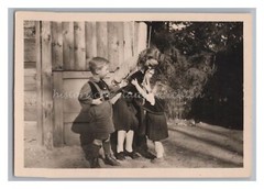 Mother with Children & Dog – Vintage Photo