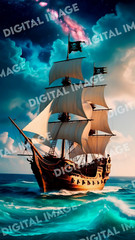 Digital Art Picture Image Photo Wallpaper Background Desktop AI – Pirate Ship