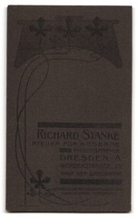 Photograph R. Stanke, Dresden, Werderstrasse 25, Boy in Suit Casual on St