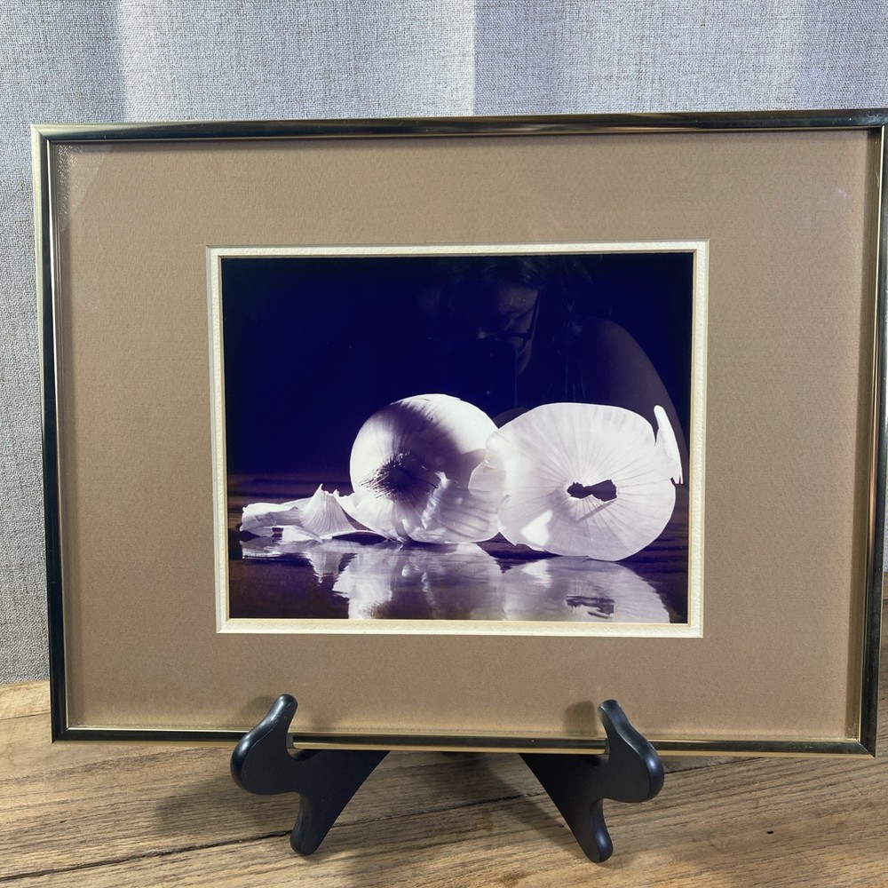 Framed Art Gore Photo Print Onion Gold Frame 16 x 12, image 9 x 7 – Food