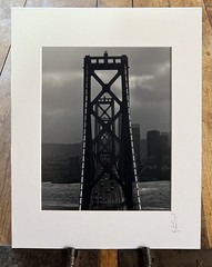 The Bay Bridge During a Storm, San Francisco Matted Fine Art Photographic Print