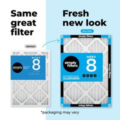 Simply 18x24x1 Air Filter, Merv 8, 4 Pack, For Home AC Furnace & HVAC (Actual…