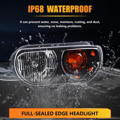 Halogen Headlight Assembly Compatible with Dodge Challenger 2008-2014, Halogen H