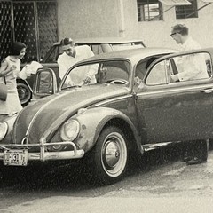 1954 Volkswagon Beetle VW Philippines License Coke Sign Photo Car