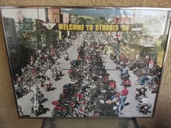 FRAMED 18X23 VINTAGE 1998 PHOTOGRAPH PHOTO STURGIS SD MOTORCYCLE RALLY DOWNTOWN
