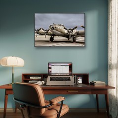 WWII Aircraft Photography Wall Art B-17F «Ye Old Pub», 20″x30″ Framed