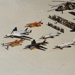 Vintage Military Aircraft Helicopters Formation Color Photograph 11×14 Framed