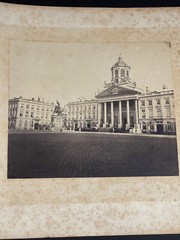 Original Photo 19TH Albumen Print Brussels Belgium Place Royale Landscape