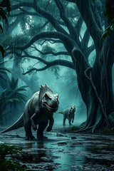 Digital Image Picture Photo Wallpaper Background Desktop Dinosaur 4 Print AI Art
