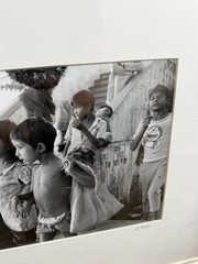 Signed Documentary Photograph Framed Black White Street Children Fine Art Print