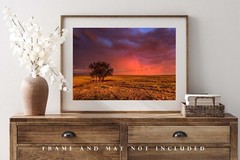 Prairie Photography Print: Oklahoma Landscape Stormy Sky Plains Western Photo