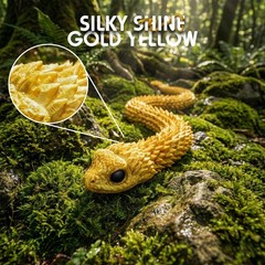 3D Printed Gold Articulated Snake Figure 60cm Desk Decor Fidget