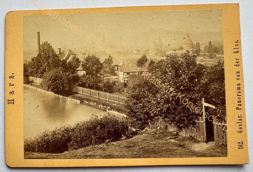 orig. CDV photo photograph around 1877 Harz Goslar panorama of the Klus