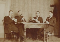 Cardboard Photo – Men’s Round Playing Cards – Circa 1900
