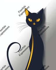 Set Of (5) Original Digital Art Images Of Various Feline Cat Abstract Wall