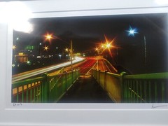 Orig. AP dramatic art photo of nighttime highway, signed/framed