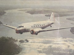 Vintage 1941 Framed Photo Of Airplane Flying Over Niagarafalls 15-3/4″W x 11″H
