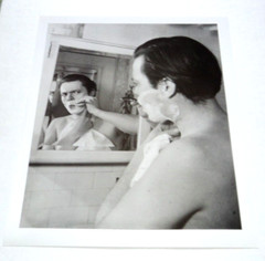 ORIG. PHOTO of young ORSON WELLES shaving in front of mirror by MARTIN HARRIS