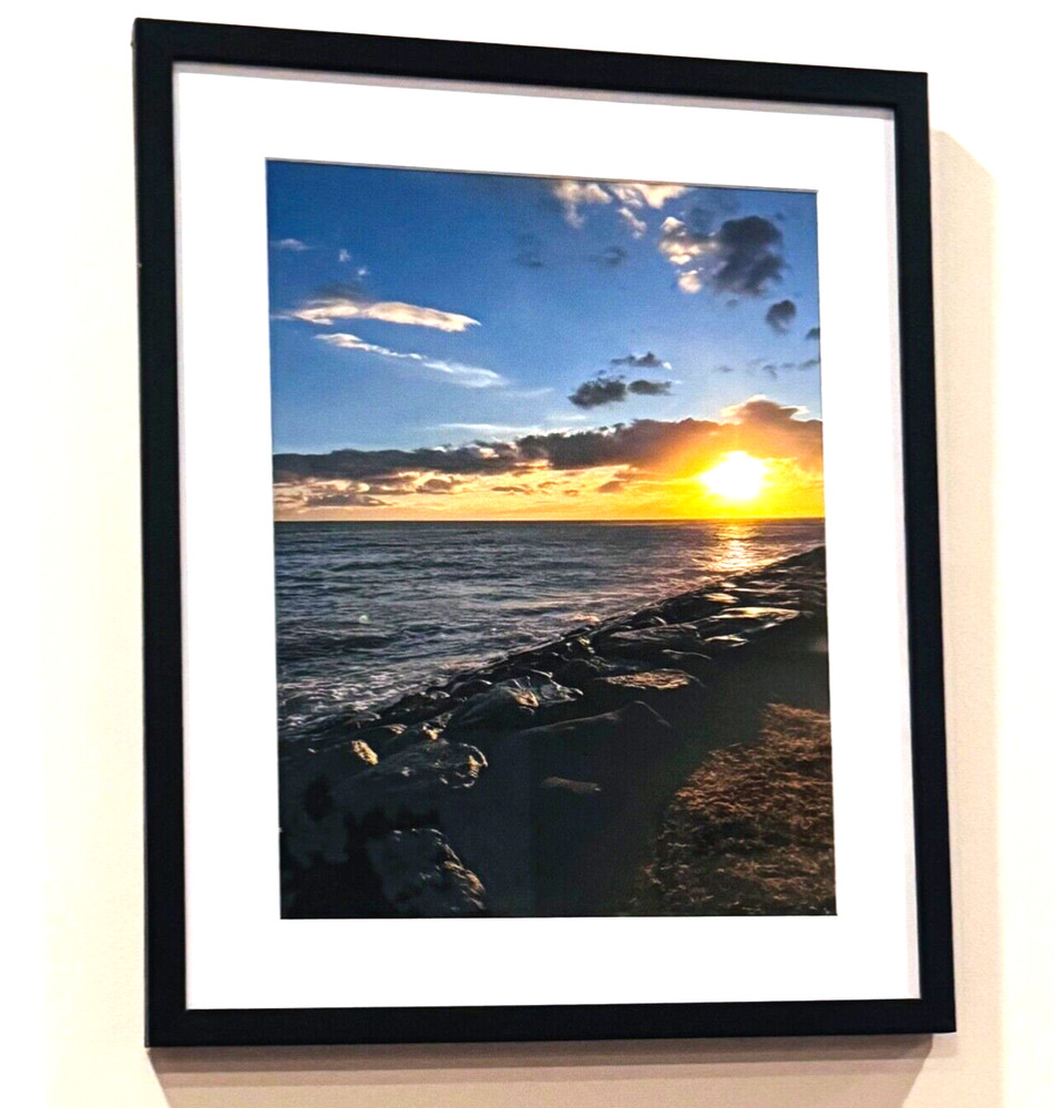 Framed and Matted Photograph of a Maui, Hawaii Sunset