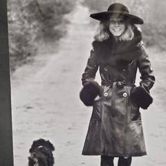 Original Film Photo 1970s Mode Portrait Young Woman With Dog