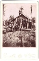 2 Photographs Corell, Mount Jewett / PA, View Hamlin Township, Workers of