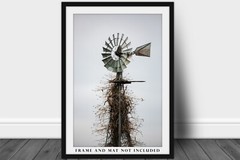 Country Photography Print | Windmill Picture | Oklahoma Wall Art